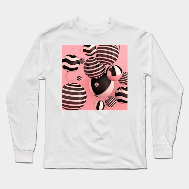 Pink_spheres Long Sleeve T-Shirt by eve__3d